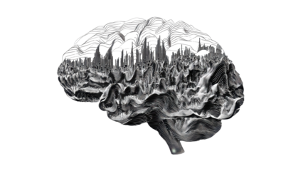 Brain illustration, abstract neural network concept