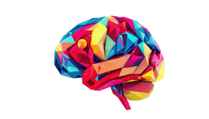 Colorful Geometric Brain Illustration