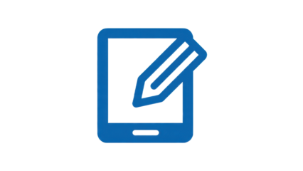 Digital notepad with pencil icon