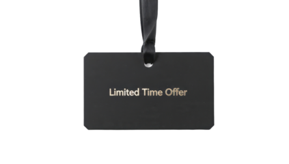 Elegant black tag with limited time offer