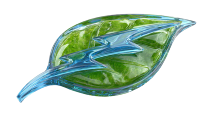 Eco Energy Leaf with Lightning Bolt