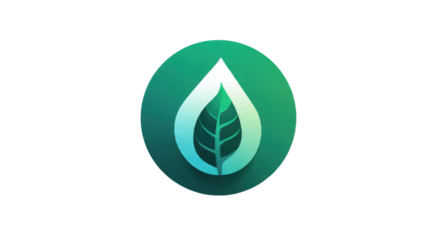 Green leaf drop logo concept illustration