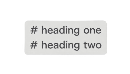 Heading levels in markdown