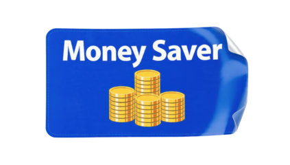 Money Saver Sticker with Gold Coins