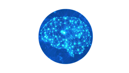 Neural network brain with connection lines