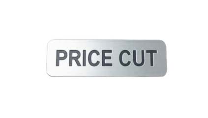 Price cut metallic sign graphic