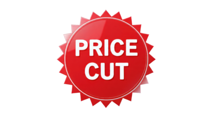 Price cut red retail badge, sale tag