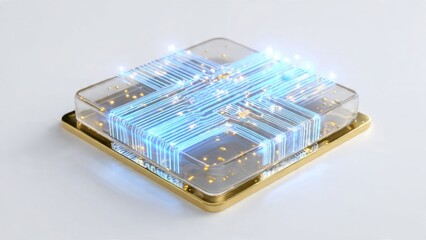 Quantum processor, futuristic computer chip
