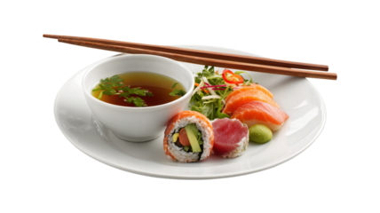 Directly above a shot of food on a plate against isolated on a white background