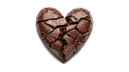 Broken heart chocolate isolated on a white background