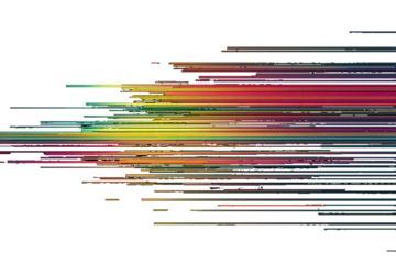 RGB glitch PNG with pixelated screen errors. Bright glitches neon streaks highlight distorted data patterns. Ideal for digital art and cyber aesthetics.
