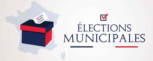 Soft Minimal French Municipal Elections 2026 Ballot Poster