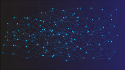 Abstract Christmas background featuring a digital glowing tree and stars in a blue night sky with shiny vector light and magic holiday space design © Moriam