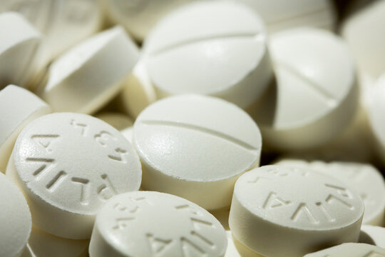 Macro Close-Up of White Trazodone Prescription Pills
