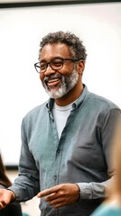 Engaging instructor leading a lively classroom discussion