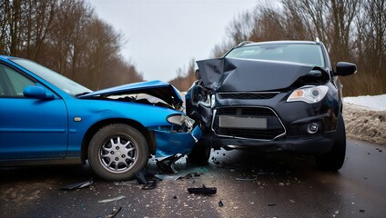 Two Cars Head On Crash Accident