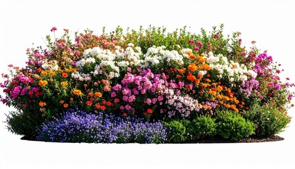 Floral Garden Display: A vibrant display of diverse flowers create a colorful panorama, adding a touch of natural beauty and elegance.