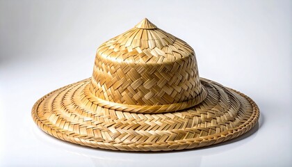 woven hat  made from natural fibers (straw  rattan  or pandan)
