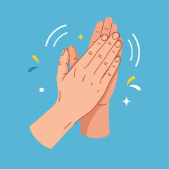 Applause Illustration: Illustrative depiction of hands applauding, designed to capture excitement and approval. 