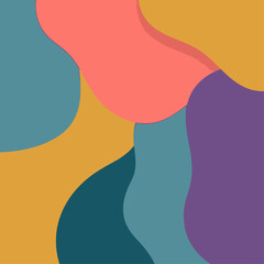 Abstract Color Waves: A harmonious composition of fluid, organic shapes and contrasting colors create a dynamic visual experience