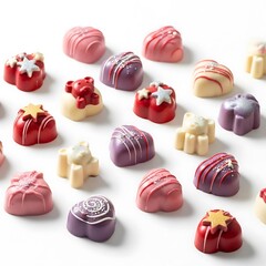 Obraz premium Assortment of Heart Shaped and Decorative Chocolates