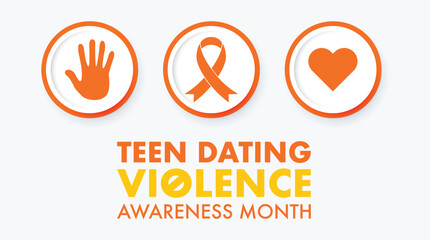 February is Teen Dating Violence Awareness Month, aims to educate young people on the prevalence of dating violence and how they can prevent it . Holiday concept. Template for background, banner, card
