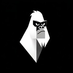 gorilla black and white icon