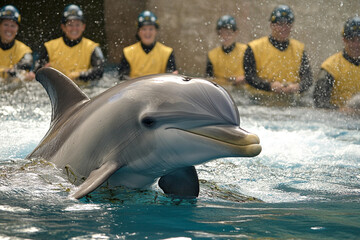 Rescue team liberates trapped dolphin from fishing gear in coastal waters during afternoon operation