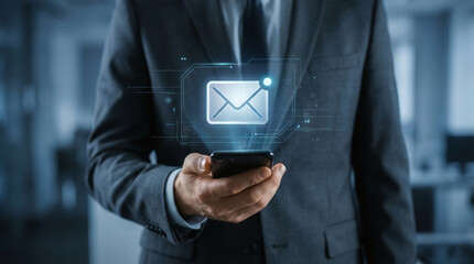 Digital transformation in the office shows human interaction with technology and communication tools