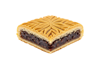 golden crust red bean pastry with floral pattern