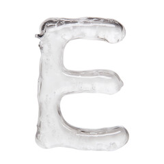 Transparent alphabet letters made of frozen ice and strange clear liquid texture, isolated on white, black and blue background. Surreal icy typography set in PNG with glossy liquid effect. © Mylifeontopdm