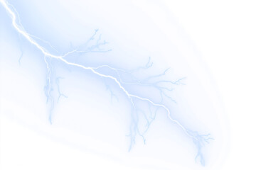 Realistic Lightning Overlay. Electric Storm Bolts. Thunderstorm Photo Effect. Energy Strikes Isolated on Transparent Background.
