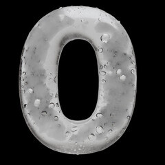Transparent alphabet letters made of frozen ice and strange clear liquid texture, isolated on white, black and blue background. Surreal icy typography set in PNG with glossy liquid effect. © Mylifeontopdm