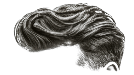 Detailed male hairstyle element