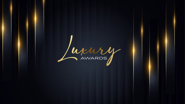 Black and Gold Premium Background. Innovative Flyer Premium Luxury Template. Cool Concept Design. Glorious Celebratory Template for Movie and Show. Luxurious Wedding Design. Gala Night.
