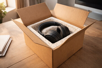 Biodegradable Mycelium Egg Carton with Fresh Eggs on a Rustic Kitchen Counter &ndash; Sustainable Living.