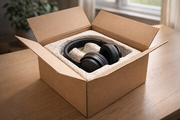 Biodegradable Mycelium Egg Carton with Fresh Eggs on a Rustic Kitchen Counter &ndash; Sustainable Living.