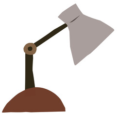 Hand drawn cute cartoon desk lamp, reading light on bedside