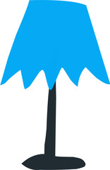 Hand drawn cute cartoon desk lamp, reading light on bedside