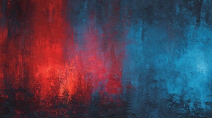 Fototapeta premium Vibrant red and blue abstract texture art with dramatic color contrast.