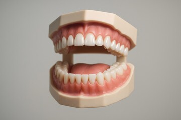 Obraz premium Dental model displaying healthy human teeth and gums, used for education, oral health, and dentistry concepts