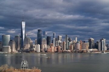 New York on a cloudy winter evening.