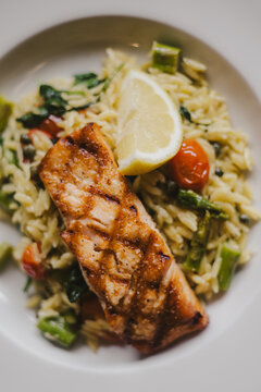 Salmon and Orzo