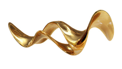 Golden abstract wave shape
