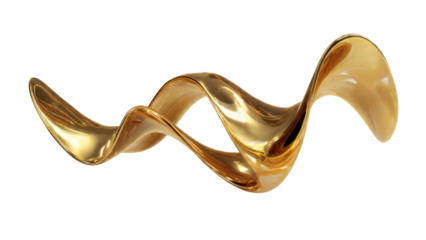 Golden abstract wave shape