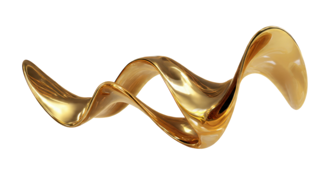 Golden abstract wave shape - Powered by Adobe