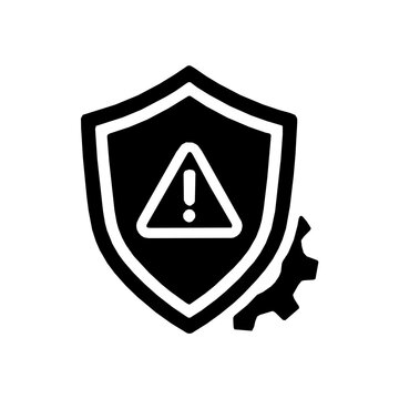 Risk-based adaptive authentication security solid glyph icon (vector)