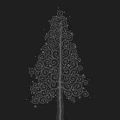 Stylised pine tree illustration; floral conifer icon

