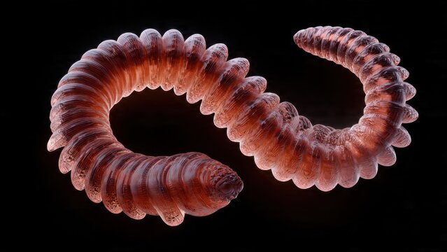 Digital Worm on Black Background