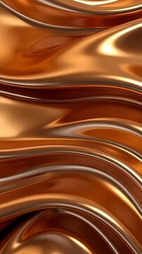 Abstract golden bronze fluid shapes with flowing forms and smooth textures creating a luxurious and elegant background pattern suitable for presentations.